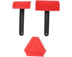Houtnerf Schildergereedschap Set 3-delig - Rubber, Niet-vervormend, Voor DIY Muurschilderingen