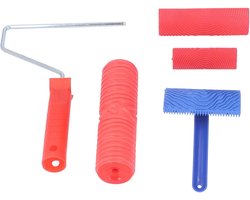 Houtnerf Schildergereedschap - Textuur Rollers - Wanddecoratie Maken - Geurloos Rubber Materiaal - 5 Delige Set