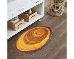 Houtnerf Vloerkleed - Badmat Entree - Voorkomt Uitglijden - Natuurlijk Absorberend - 50x80cm - Stijl C