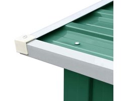 Houtopslag Schuur – Houtberging – Tuinschuur – Buitenberging – Berging Tuin – Groen – Stevige Constructie – Weerbestendig Gegalvaniseerd Staal – 330x92x153 cm