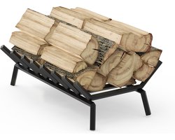 Houtrek binnen - Haardhout rek - Rek voor haardhout - Binnen - Industrieel - Zwart