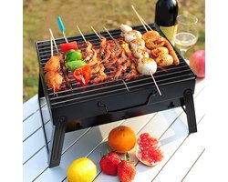 Houtskool BBQ - Barbecue - Inklapbaar - Compact - Barbecue Houtskool - Tafel Grill - Camping - Strand - Festival - Zwart