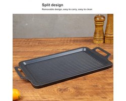 Houtskool Grill, Draagbare Lichtgewicht Rookvrije Grill, Tafel Barbecue, Alcohol Kachel, Binnen Grill met 27 X 20 cm Verwijderbare Grillplaat, Houten Basis voor Kamperen, #311, modern