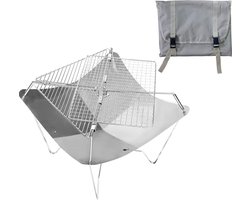 Houtskoolgrill Roestvrijstalen Opvouwbare Barbecue Camping Grill Stapel Grill BBQ Grill Kleine Draagbare Grill Picknick Grill Vuurkorf Kamperen voor Buiten Wandelen Tuin Koken
