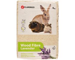 Houtvezel bodembedekking – Flamingo Houtvezel met lavendelgeur – 4kg – natuurlijke dennenhoutvezels – stofvrij & geurabsorberend – geschikt voor knaagdieren