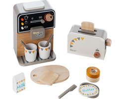 howa Houten Koffiezetapparaat en Broodrooster Speelgoed incl. 13-delige Accessoires 4887