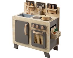 howa Speelgoed Kinderkeuken Speelkeuken Keuken van Hout "FoodieFun dark" incl. 10-delig Kookaccessoires 4824