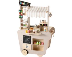 howa XXL Houten Speelgoed Foodtruck – Kinderkeuken & Winkel in één met accessoires 4756