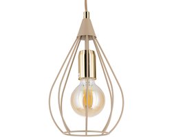 HowHomely Noa Serie - Hanglamp - Beige - Metalen Lamp - Verstelbare Hoogte