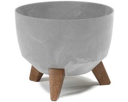 HowHomely Rosa Serie - Bloempot - Grijs Beton - 24xh15 cm