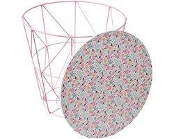 HowHomely Serie - Kinder Metalen Tafel - Houten Bloemenblad - Opbergfunctie