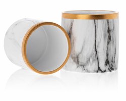 HowHomely - Sona Marbling - Bloempot - Wit Marmer - Handgeschilderd - 11 cm