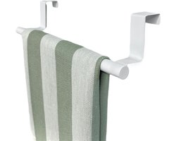Hoya living - handdoekrek keukenkastje - VALI 23cm Wit - voor 1 handdoekje - inclusief Nano plakstrips