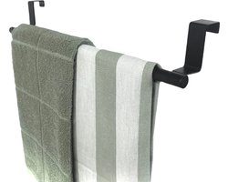 Hoya living - handdoekrek keukenkastje - VALI 36cm Zwart - voor 2 handdoekjes - inclusief Nano plakstrips