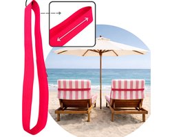 Hoya living - Strand handdoek Elastiek Band Ligbed - Neon Roze - rekbaar 45-70 cm - strandhanddoekbanden