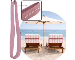 Hoya living - Strand handdoek Elastiek Band Ligbed - Roze - rekbaar 45-70 cm