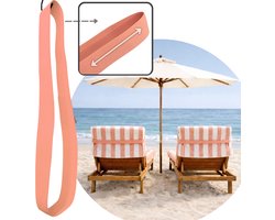 Hoya living - Strand handdoek Elastiek Band Ligbed - Zalm Roze - rekbaar 45-70 cm