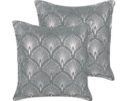 HOYA - Sierkussen set van 2 - Grijs - 45 x 45 cm - Katoen