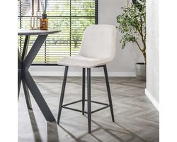 Hoyz Collection - Barstoel Rib - Rock Gebroken Wit - Set van 2