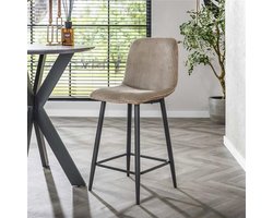 Hoyz Collection - Barstoel Rib - Rock Zandkleur - Set van 2