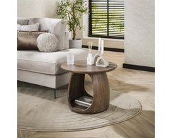 Hoyz Collection - Bijzettafel Flow Solid M - Massief Acacia Glaze Brown