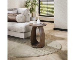 Hoyz Collection - Bijzettafel Flow Solid S - Massief Acacia Glaze Brown