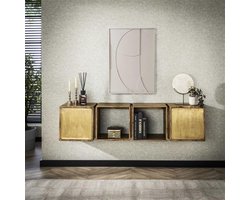 Hoyz Collection - Dressoir Brass - Massief Mango Zwart - 169cm breed