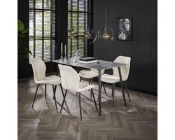 Hoyz Collection - Eetkamertafel 140 Ceramic - Ceramic Natural Lightgrey