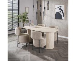 Hoyz Collection - Eetkamertafel Arch - Travertin look 90x180x77
