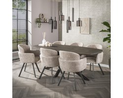 Hoyz Collection - Eettafel Bronvik Deens Ovaal 215 Cm - Brons Liquid Metal