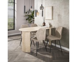 Hoyz Collection - Eettafel Romano Arch 1-side 140cm - Keramiek Travertin