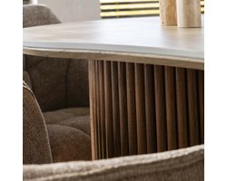Hoyz Collection - Eettafel Romano Niervormig 215cm - 3D Keramiek Travertin