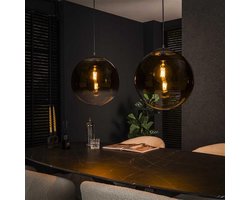 Hoyz Collection - Hanglamp 2L Bubble Shaded XL - Artic Zwart - 40x110x150