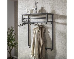 Hoyz Collection - Kapstok Roede 12 Haaks - 3D Zwart Grijs