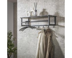 Hoyz Collection - Kapstok Roede 6 Haaks - 3D Zwart Grijs