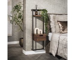 Hoyz Collection - Nachtkastje Air Solid XS 1 Lade - Massief Acacia Bruin