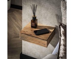 Hoyz Collection - Nachtkastje Layer XS - Massief Acacia Naturel - Set van 2 - 30cm