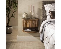 Hoyz Collection - Nachtkastje Shelve - Beige - 35x40x30 cm