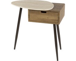 Hoyz Collection - Nachtkastje Travino 1 Lade Links - Keramiek Travertin
