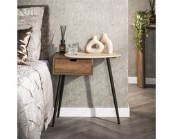 Hoyz Collection - Nachtkastje Travino 1 Lade Rechts - Keramiek Travertin