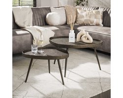 Hoyz Collection - Salontafel Contour Driehoekig Set Van 2 - Brons Liquid Metal