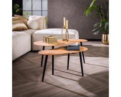 Hoyz Collection - Salontafel Set-2 Niervormig Organisch - Massief Acaciahout