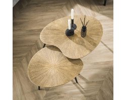 Hoyz Collection - Salontafel Set-2 Niervormig Ray - Brons/Goud Metaal