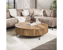 Hoyz Collection - Salontafel Wave Ø120 Cm - Massief Mango Zand