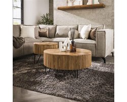 Hoyz Collection - Salontafel Wave Rond - Set van 2 38x80x80