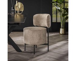 Hoyz Collection - Stoel Cocktail Draaibaar - Boucle Zandkleur - Set van 2