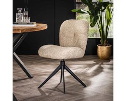 Hoyz Collection - Stoel Comfort Draaibaar. 2 Stuks - Boucle Zandkleur