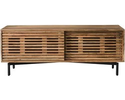 Hoyz Collection - TV-meubel 135cm 2 Deuren Slide - Massief Acacia Naturel