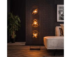 Hoyz Collection - Vloerlamp 3L Cosmos Mesh - Artic Zwart