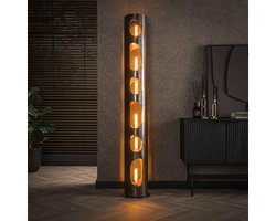 Hoyz Collection - Vloerlamp Organic Ø30 Cylinder XXL - Zwart Nikkel